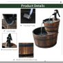 Wooden Water Pump Fountain, 2 Tier-Fir Wood/Steel Image 4