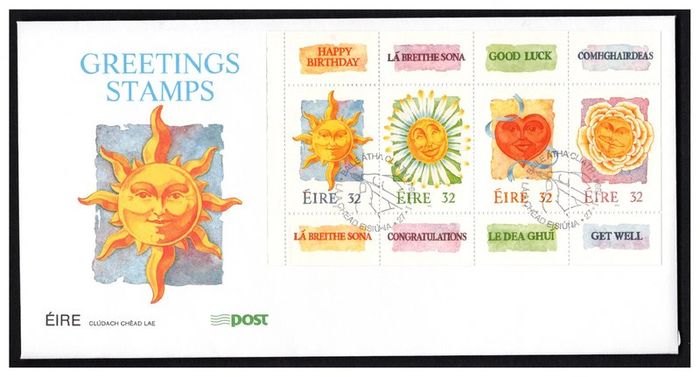 1994 Ireland Greetings Booklet Commemorative Stamps An Post First Day Cover (FDC)
