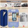 Electric Clothes Dryer, 900W Portable Drying Pod 2 Tier Heated Airer with Hot Air Circulation Holds 12kg for Quick-Dry Laundry & Delicate Clothing Image 6