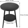 Round Side Table With Wooden Top, 38 x 55cm Image 2