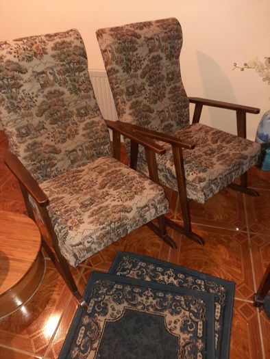 Pair of vintage rocking armchairs