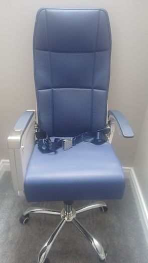Airbus A320/A321 Aircraft Seat Swivel Office Chair | Genuine Airline Seat with Tray Table & Life Jacket