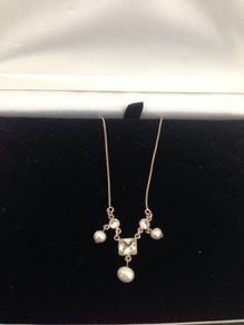 Silver 925 Necklace W/ Pearl and CZ Pendant