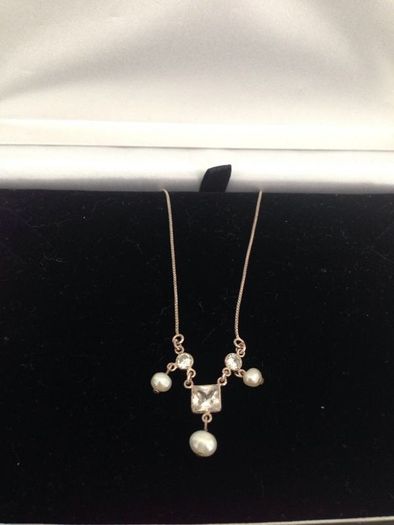 Silver 925 Necklace W/ Pearl and CZ Pendant