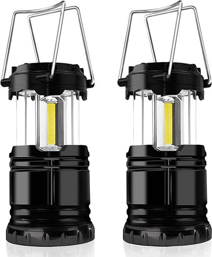 2 x Camping Lantern Battery Operated Portable LED Camping Lamp with Foldable Hook, Tent Lights Waterproof Outdoor Hanging Lamp for Emergency, Hiking, Fishing, Camping Accessories (FREE POSTAGE)