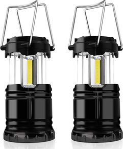 2 x Camping Lantern Battery Operated Portable LED Camping Lamp with Foldable Hook, Tent Lights Waterproof Outdoor Hanging Lamp for Emergency, Hiking, Fishing, Camping Accessories (FREE POSTAGE)