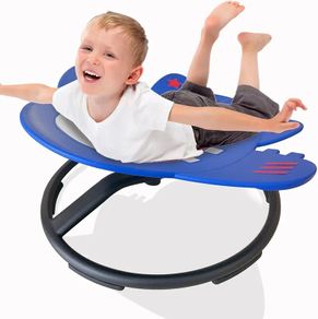 Sensory Spinning Chair for Kids,Autistic Childs Swivel Chair,Sit and Spin Toy,Training Body Coordination,Metal Base Non-Slip Indoor and Outdoor Activity Spins Toys,Ages 3-12 (blue)