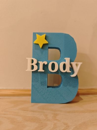 3D printed new baby letter