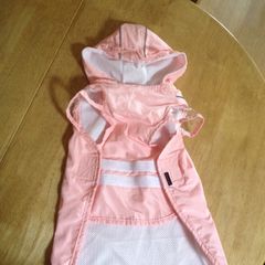 Worn once cute dog/cat raincoat