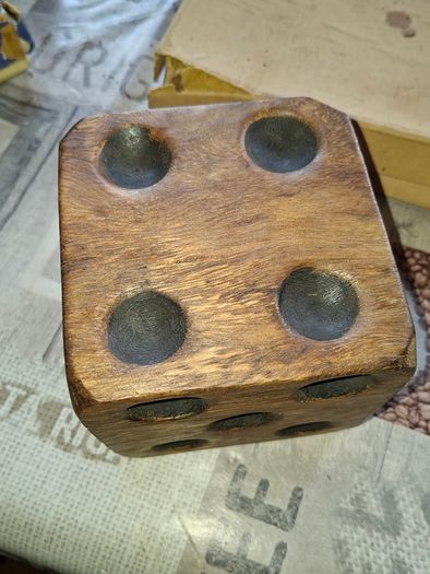 Vintage Very Large Solid, Natural Mango Wood Dice Postage Available or Collection