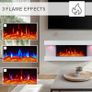Atacama 44"/112cm Wall Mounted Electric Fireplace All-in-One with Downlights and Remote 1.8kW Heater in White Image 3