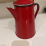 Vintage - Mid Century Red Enamel Coffee Pot with attached lid - 17 cm to lid level Image 7