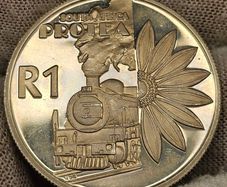 South Africa 2001 Silver Proof 1 Rand Protea Scarce Coin