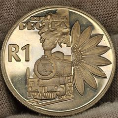 South Africa 2001 Silver Proof 1 Rand Protea Scarce Coin