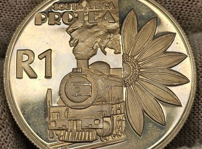 South Africa 2001 Silver Proof 1 Rand Protea Scarce Coin