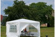 3x3m White PE Gazebo Marquee Awning Waterproof Canopy for Outdoor Event