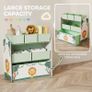 Kids Toy Storage Units, 3-Tier Toy Organiser Shelf with 6 Removable Boxes for Kids, Bedroom, Playroom, Green Image 2