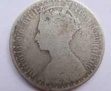 Victorian Silver Gothic Silver Florin 10,2g