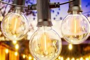 Outdoor 45M, Outdoor String Lights Mains Powered with 60+3 Plastic Shatterproof Bulbs(3 Spare), Waterproof IP65 Garden Lights for Backyard Outside Patio Pergola Party Wedding