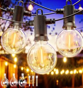 Outdoor 45M, Outdoor String Lights Mains Powered with 60+3 Plastic Shatterproof Bulbs(3 Spare), Waterproof IP65 Garden Lights for Backyard Outside Patio Pergola Party Wedding