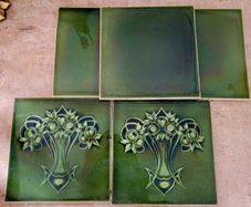 Art noveau tiles x 5