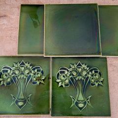 Art noveau tiles x 5