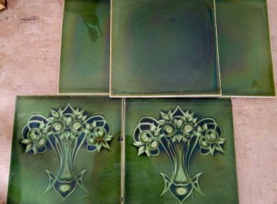 Art noveau tiles x 5