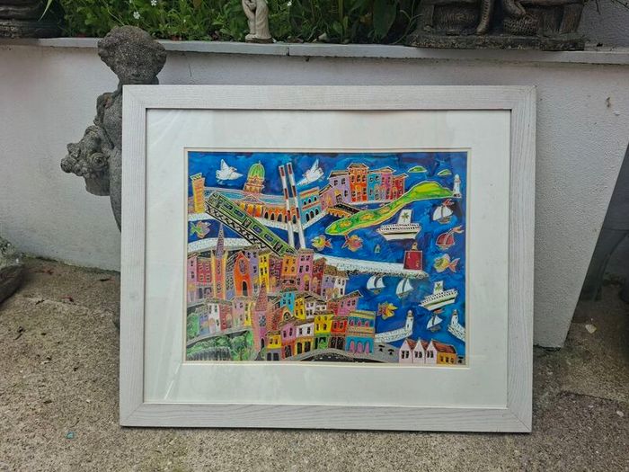 Stunning Large Original signed Painting(2004) of Dublin Bay by Irish Artist Simone Walsh