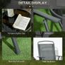 Three-Piece Garden Seat Set, with Glass-Top Table - Dark Grey Image 4