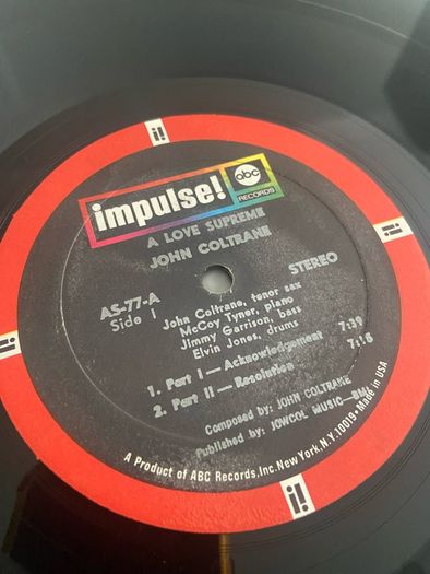 John Coltrane A Love Supreme LP vinyl record