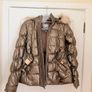 River Island Metallic Belted Puffer Coat with Faux Fur Hood - size UK 10 Image 3
