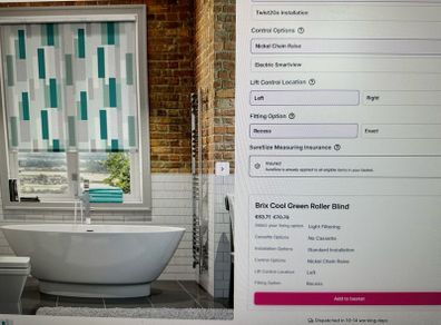 Brix cool green roller blind