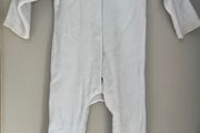 Jacadi Paris baby blue velour all in one with petal detail Sz 3-6 mths very good condition