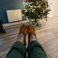 handmade knitting slippers