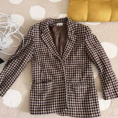 Vintage LaTroupe 80 Percent Wool Houndstooth Blazer Jacket