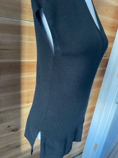 Cashmere sleeveless knitted top vest jumper black size 10 women BNWT