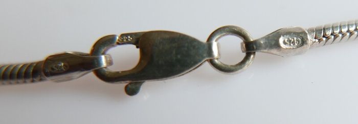 Vintage 925 Sterling Silver Necklace With N Pendant length 16" - 12,5g