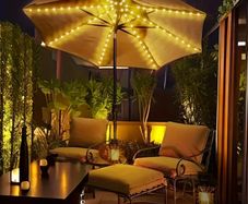 Umbrella Light, LED Umbrella Light Strip, Courtyard Sunshade LED Light String,