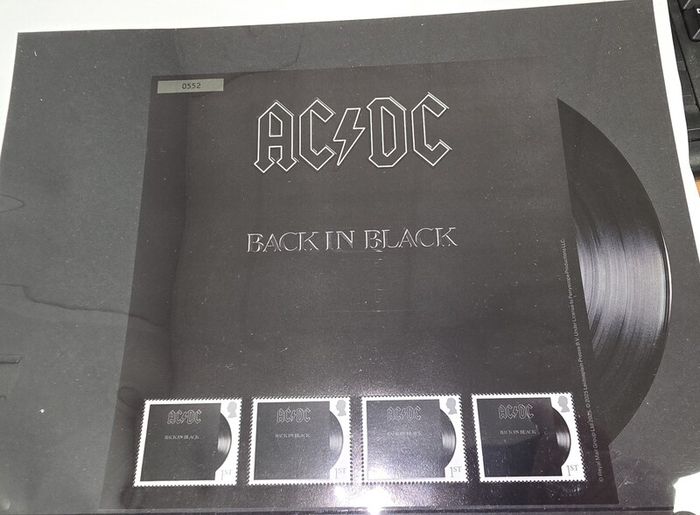 Black the chart smashing album that defined a generation Includes four First Class stamps set against an enlarged print of the iconic album cover Only 5000 individually numbered sheets available worldwide