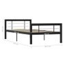 Bed Frame Black and White Metal 90x200 cm Image 4
