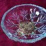 Killarney Crystal Cut Crystal Glass Happy Birthday Lidded Jewelry Dish / Bowl With 22 Carat Gold Cover Handle and Footed Base Finishing Made In Ireland Image 7
