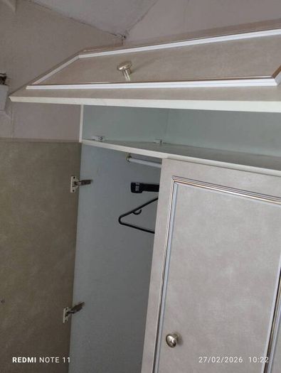 Three piece bedroom unit consisting of two Double bedroom wardrobes with 4 drawer dressing table with swivel mirror
