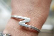 Vintage Sterling Silver 925 Wave Cuff Bangle Hallmarked 10,3g