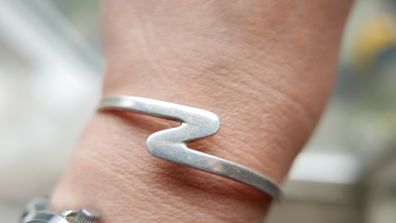 Vintage Sterling Silver 925 Wave Cuff Bangle Hallmarked 10,3g