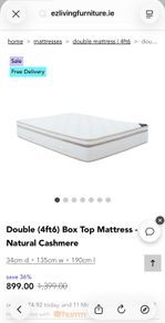 Double 4ft6 Box Top Mattress- Natural cashmere