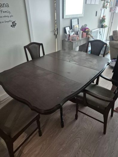 Solid Oak Dining Table + 6 Chairs