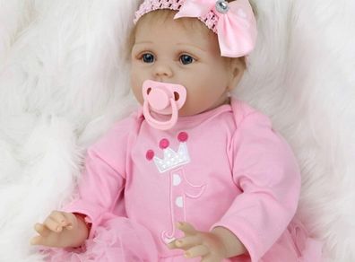 Reborn Doll Baby Girls Realistic 22inches 55cm Reborn Babies Handmade Soft Silicone Vinyl Beautiful Newborn Baby Dolls Real Life Baby Dolls (FREE POSTAGE)