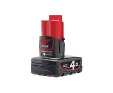 Milwaukee M12 M12B4 12 Volt 4.0Ah Red Lithium-Ion Battery