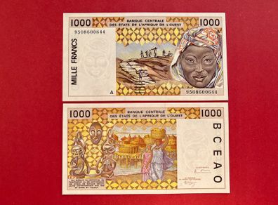 West African States  1000 Francs 1995 ( Ivory Coast )  ( Uncirculated )