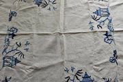 Linen Tablecloth Blue Willow
